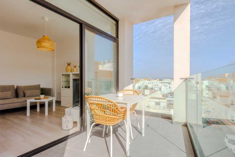 Casa Vista Mar Ferienwohnung Balkon am Wohnbereich auf Fuertventura in Corralejo