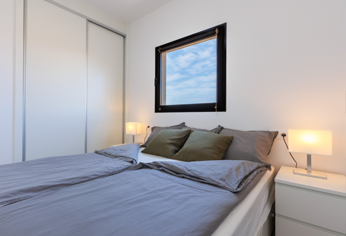 Schlafzimmer mit Doppelbett der Ferienwohnung Casa-Vista-Mar auf Fuerteventura in Corralejo