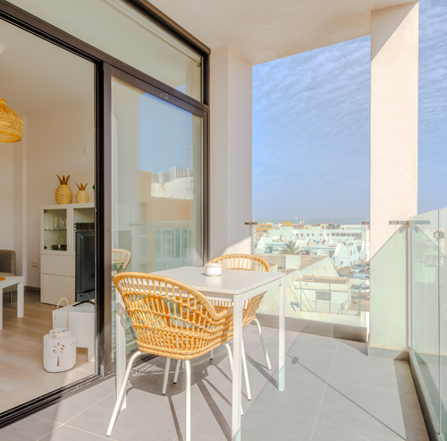 Ferienwohnung Pnehouse Apartment Casa Vista Mar Corralejo Fuerteventura Balkon am Wohnbereich